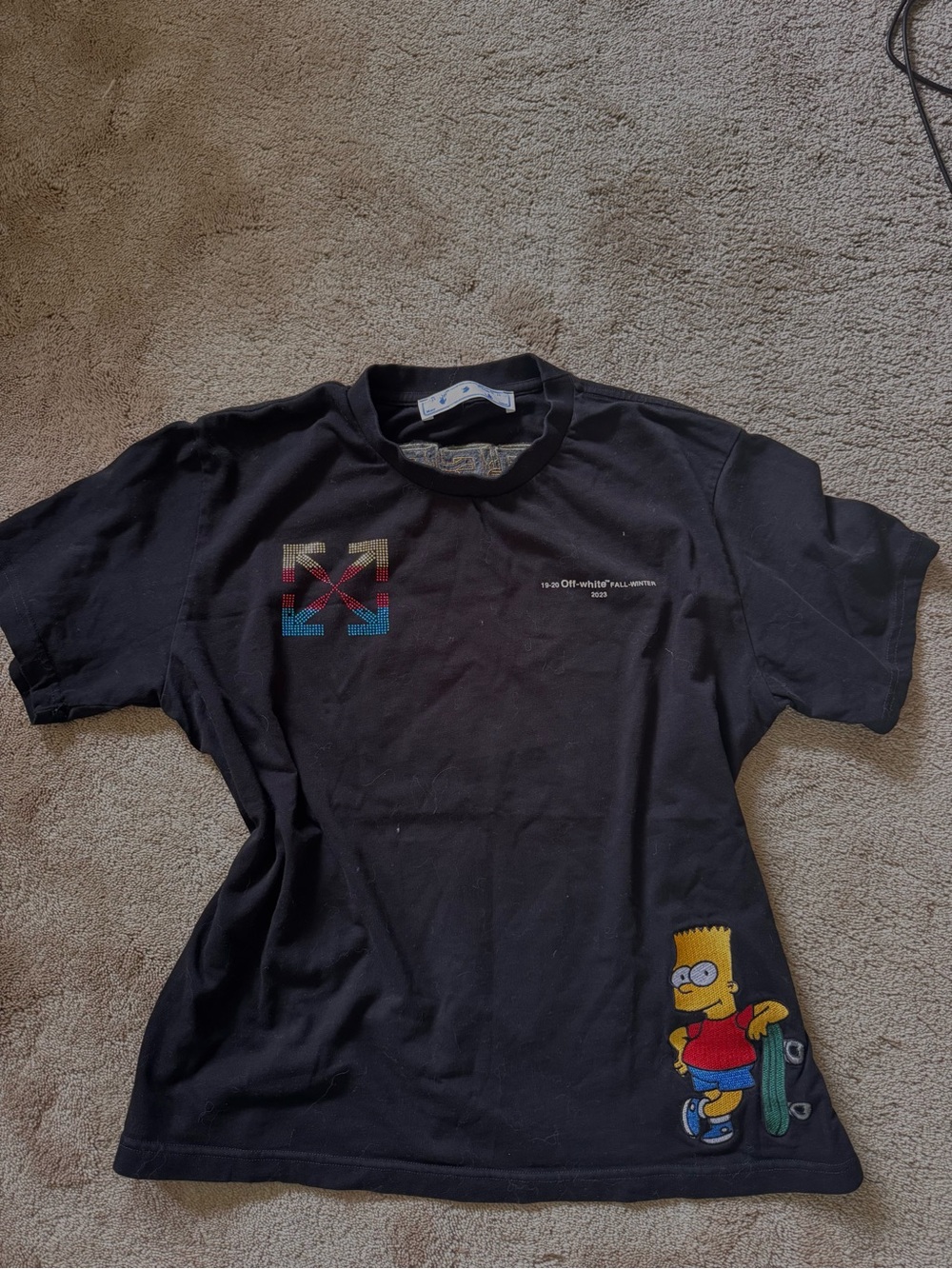 Off-White x Simpsons Collab Black Graphic Tee